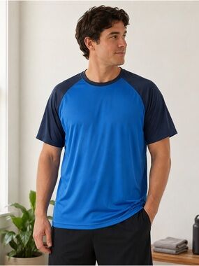 Kanu Surf Men’s XXL Blue Navy Performance Athletic Shirt Raglan Sleeve